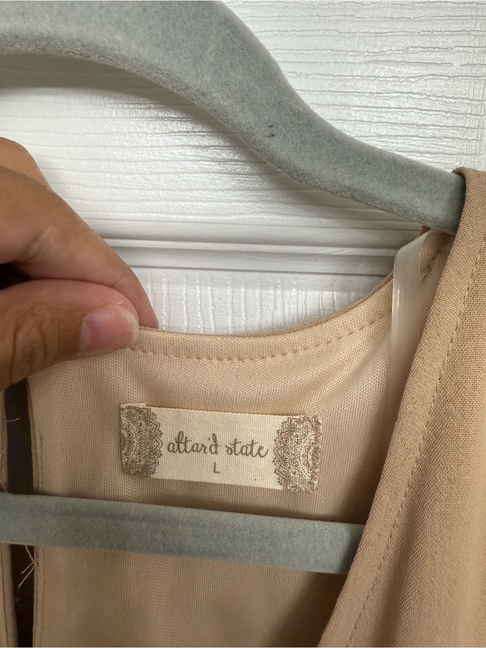 Altar'd State Tan Ruffle Sleeve V-Neck Mini Dress - Picture 3 of 3